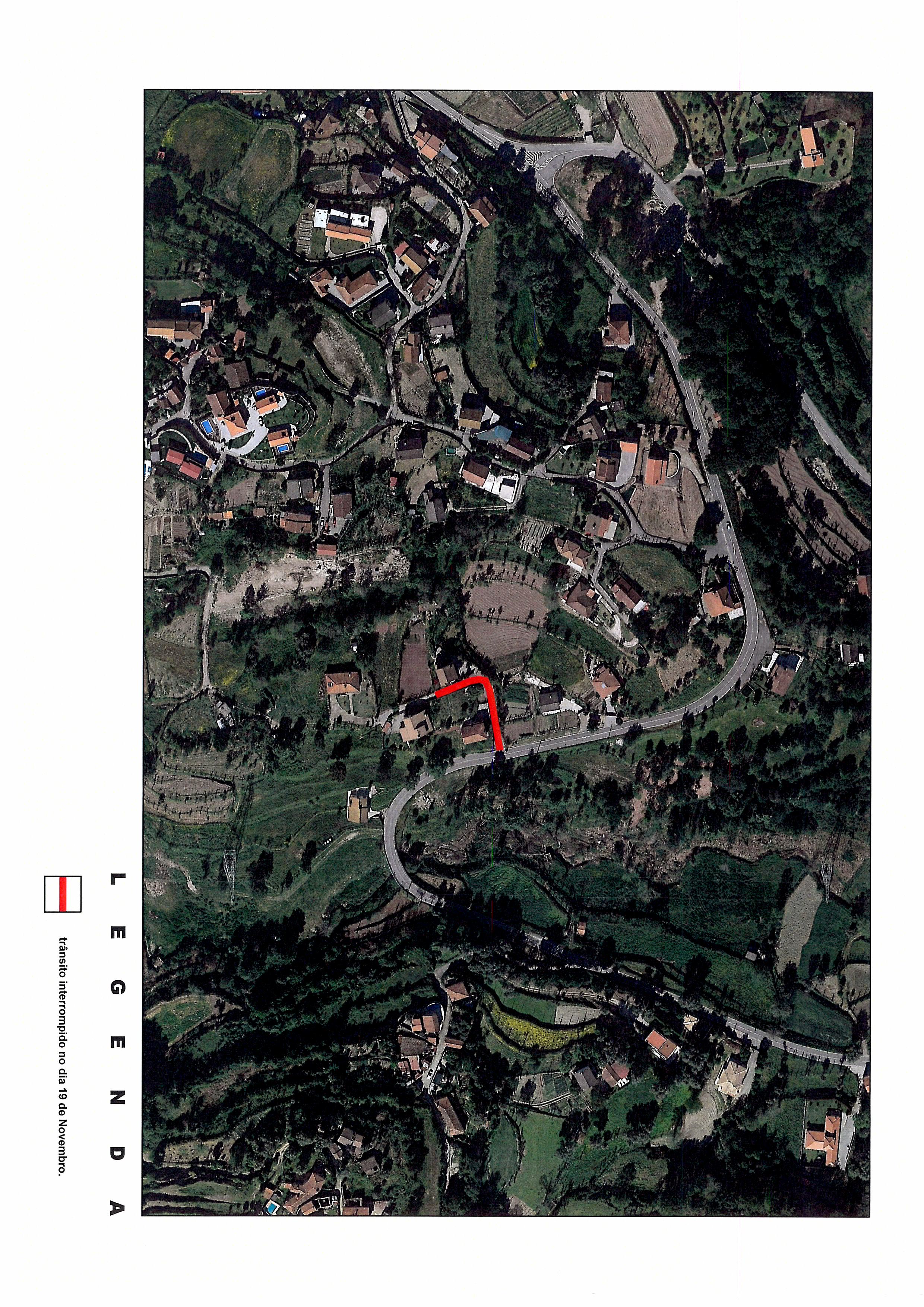 Proibição de trãnsito no Lugar de Sá Souto