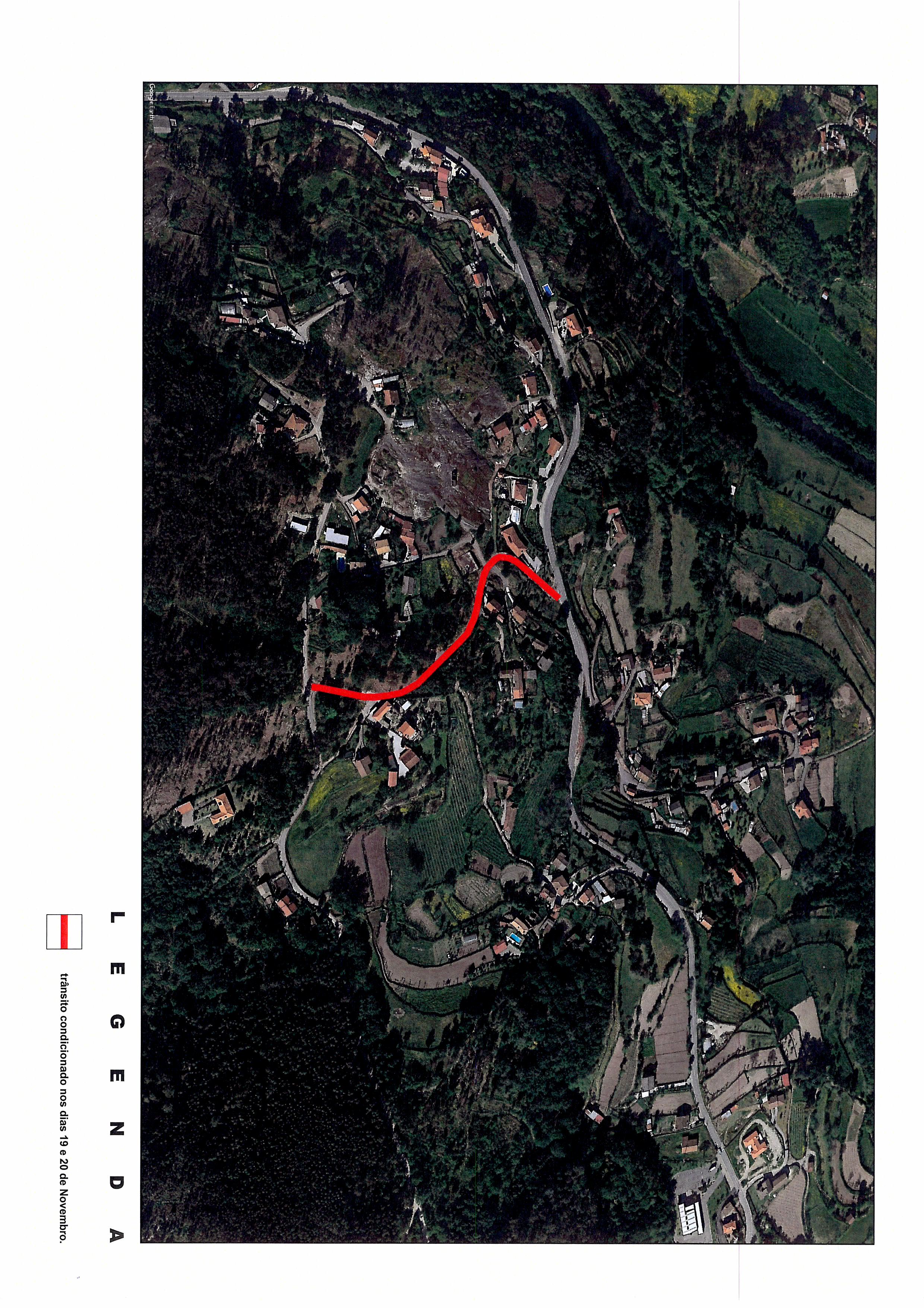 Condicionamento do trânsito no Lugar das Lages Souto