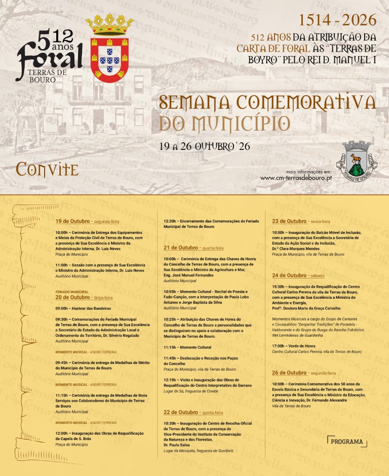 Convite Comemorações 512 anos do Foral 2026 Geral Medium